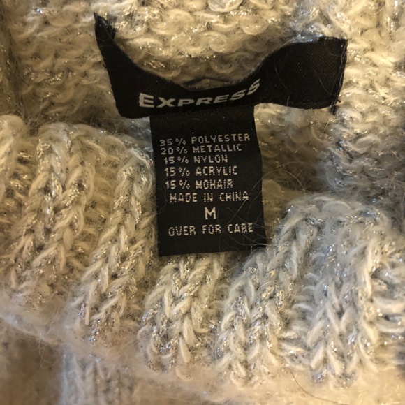 Like New Vintage Express metallic silver and gray dressy sweater - Picture 4 of 5